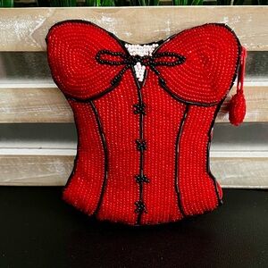 UNIQUE Corset Beaded Coin Pouch